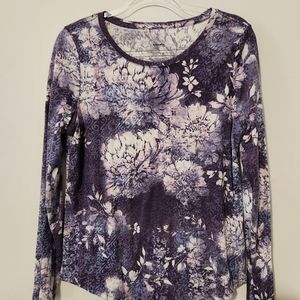 Sonoma purple floral long sleeve top